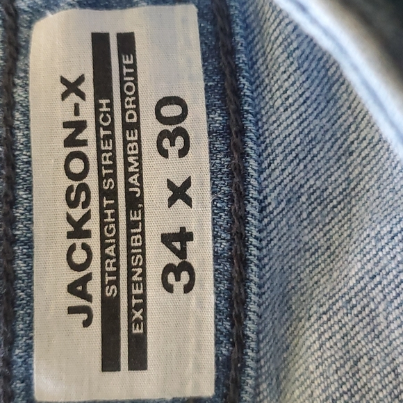 Buffalo Mens Jackson X Blue Jeans 34x30 Straight Stretch Fit Denim Zip Fly Pants - Picture 3 of 9